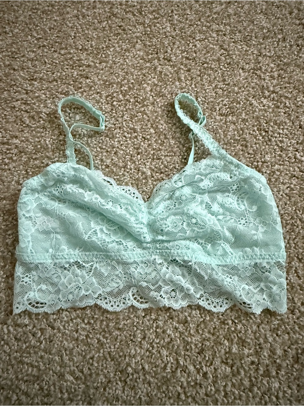 PINK Victoria's Secret Mint Lace Bralette